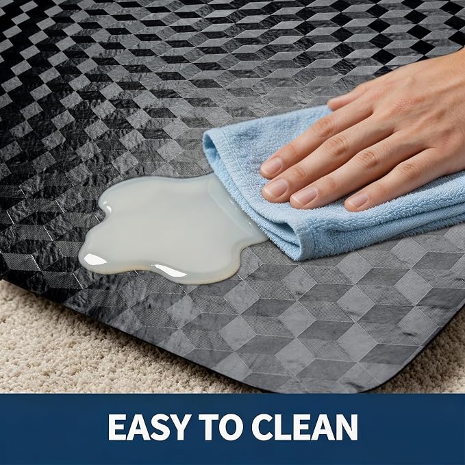 Chair Mat for Low Pile Carpet 36" x 48" PVC Office Carpet Protector, Black | Studded Back Grip, Smooth Chair Rolling, Protects Carpet from Wheel Wear, Home Office Gaming Use
