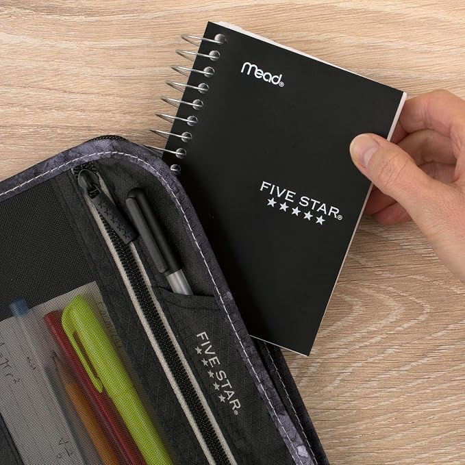 Five Star Spiral Notebook, Fat Lil' Pocket Notebook, College Ruled Paper, 200 Sheets, 5-1/2" x 3-1/2", Assorted Colors, Color Will Vary, 1 Count (45388)