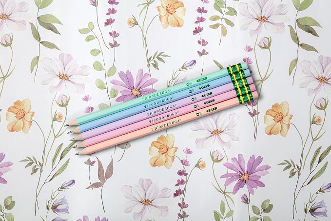 Ticonderoga® Pastel Pencils, 2 Soft, Assorted Colors, Pack Of 10 Pencils