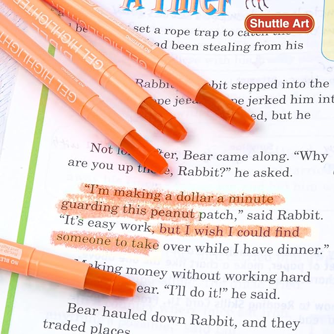 Shuttle Art 5 Pack Orange Gel Highlighters,Bible Highlighters,No Bleed Through, Bible Journaling Supplies,Great for Journaling, Highlighting and Studying