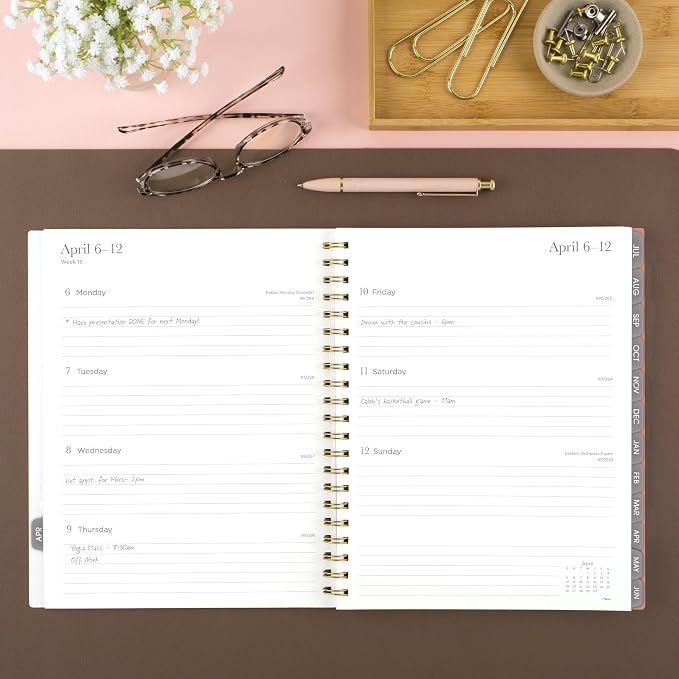 Mead Planner 2026-2027 Weekly & Monthly Academic 15-Month April-June, 8-1/2" x 11", Flower Patch (1804-905A) (Pack of 12)