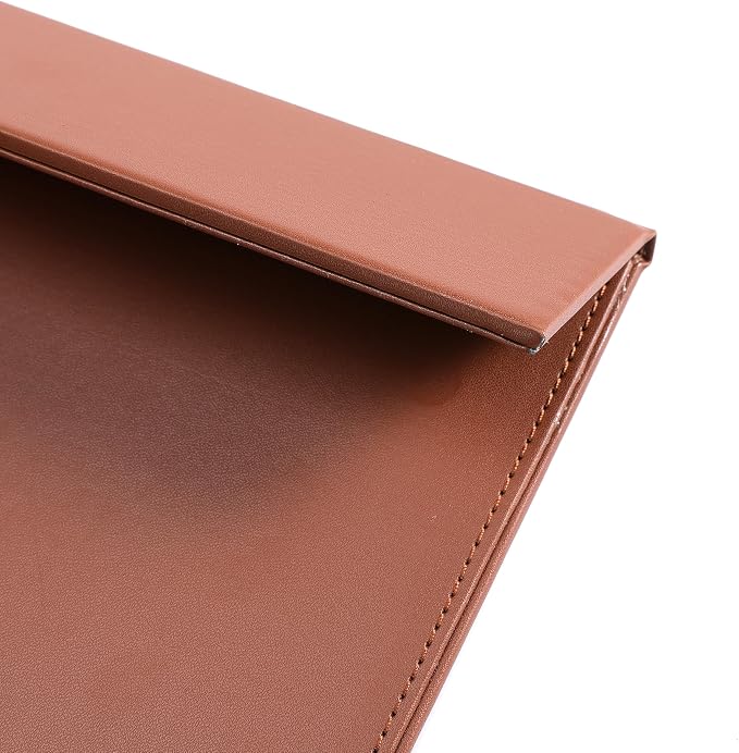34" x 20" Leather Desk Blotter with Side Rails for Writing Leather Executive Desk Pad Protector Desk Mat for Office Home Workplace Brown