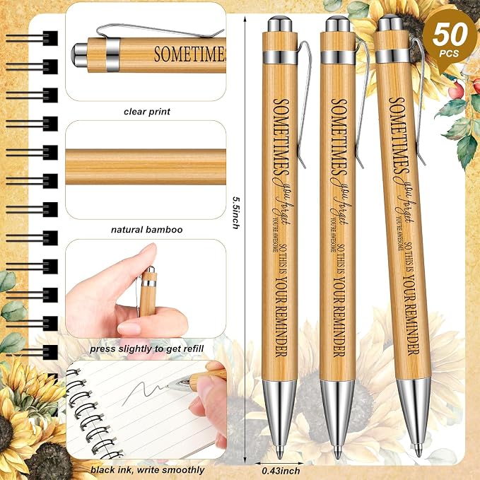Yeaqee 100 Pcs Employee Appreciation Gifts Inspirational Gifts Set Mini Spiral Notebooks with Pen May You Be Proud of The Work You Do Motivational Thanks Gift for Staff Coworkers (Awesome)