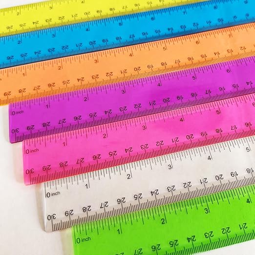 Ruler 12 inch Rulers for Kids Plastic Clear Ruler Bulk for Classroom School Must Haves Supplies Tools Elementary Ruller with Centimeters