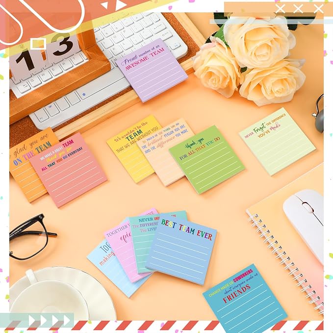 Yinder 24 Pcs Sticky Notes Gifts Bulk,Thank You,Light