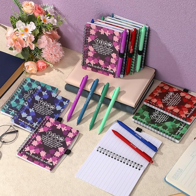 Tenceur 48 Sets Team Appreciation Gifts Bulk Employee Inspirational Puzzle Spiral Notebook Ballpoint Pen Back to School Thank You Gift for Team Staff Coworker Teacher Volunteer Office Party Favors