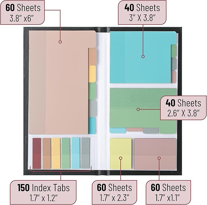Mr. Pen- Transparent Sticky Notes Set, 410 Pack | Transparent Sticky Notes Tabs with Black Fineliner Pen for Bible Study, Office, School, Planning, Journaling & Organization