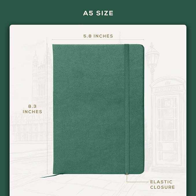 BEECHMORE BOOKS A5 Mixed Media Sketchbook - 5.8"x8.3" Hardcover Lay-Flat Art Journal, 160 GSM / 98 lb Professional Perforated Paper, Gift Box, for Drawing, Ink and Light Watercolor