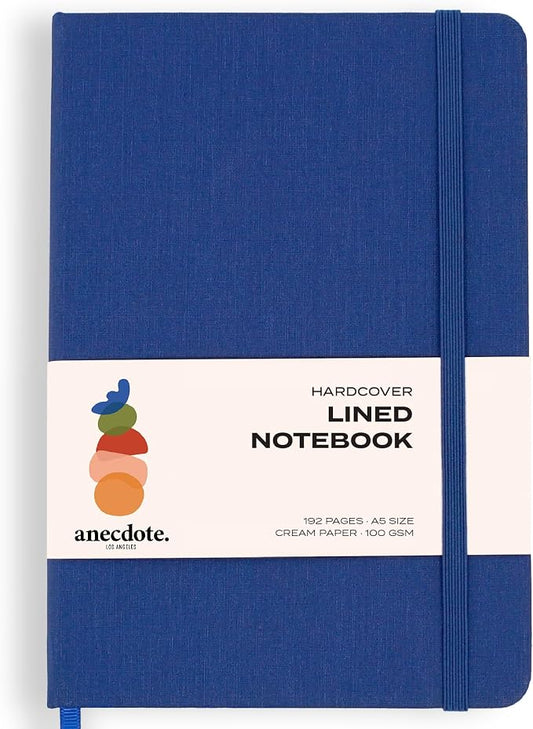 ANECDOTE. Lined Journal Notebook, 192 Pages, A5 size: 8.3" x 5.4", Thick 100 GSM Paper, Ruled, Hardcover. Journal for Women and Men, Perfect Notebook for School, Work and Travel (Royal Blue)