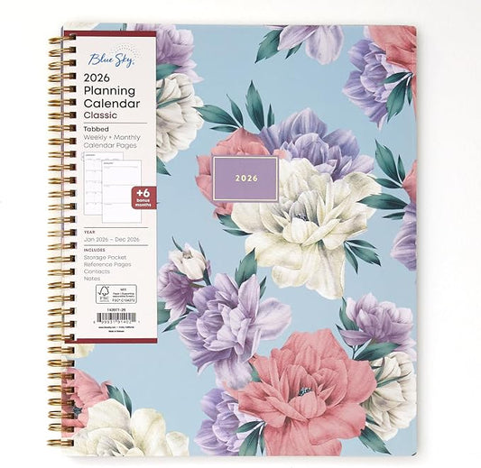 Blue Sky 2026 Weekly & Monthly Planner Calendar, 8.5"x11", Tula | January 2026 - December 2026, Flexible Cover, Durable Twin Wire Binding, Laminated Tabs, Storage Pocket