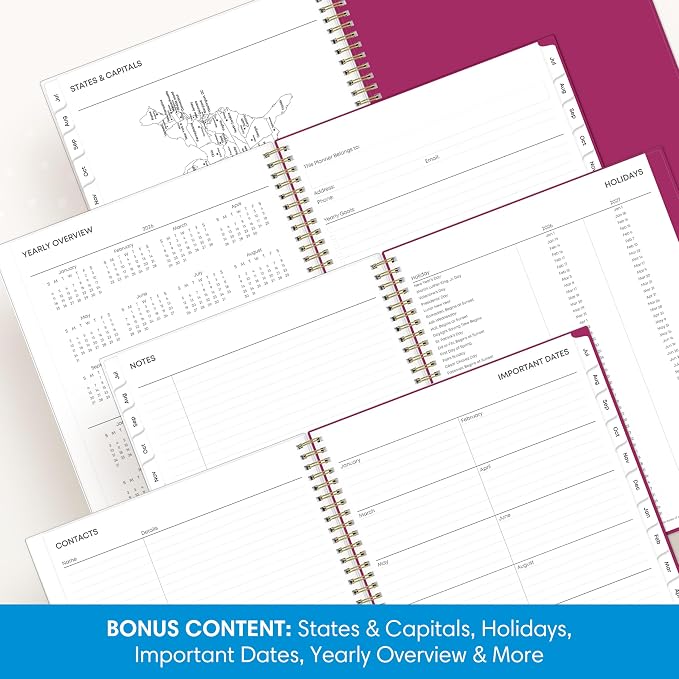 Blue Sky 2026-2027 Weekly & Monthly Academic Planner, 8.5"x11", Mahalo | July 2026 - June 2027, Flexible Pocket Cover, Wirebound, Storage Pocket, Laminated Tabs, Academic Year