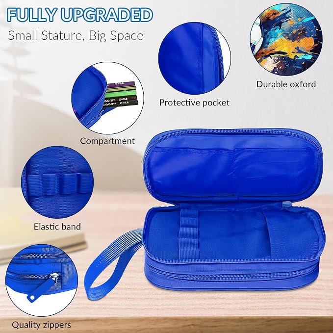 TILYTADLY Large Pencil Case for Boys - Soccer Boys Pencil Pouch with Zipper Compartments - Big Capacity Pen Box Pen Bag Organizer with Keychain for Kids Teens School