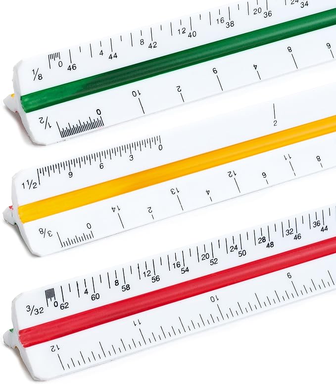 Mr. Pen Architectural Triangular Ruler Set with 12 Inch Triangular Scale | 11 Inch 30/60 and 8 Inch 45/90 Triangles