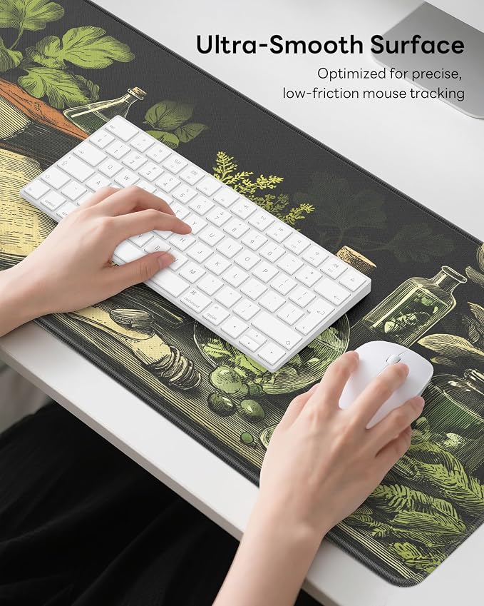 Skull Mouse Pad, 31.5 x 11.8 Large Desk Mat with Stitched Edges & Non-Slip Base, Mousepad for Office, Home, Work, Cool Skull