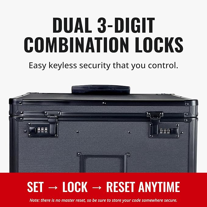 Vaultz Locking Mobile File Chest, Letter/Legal Files, 17.5" X 15.5" X 14.5", Black