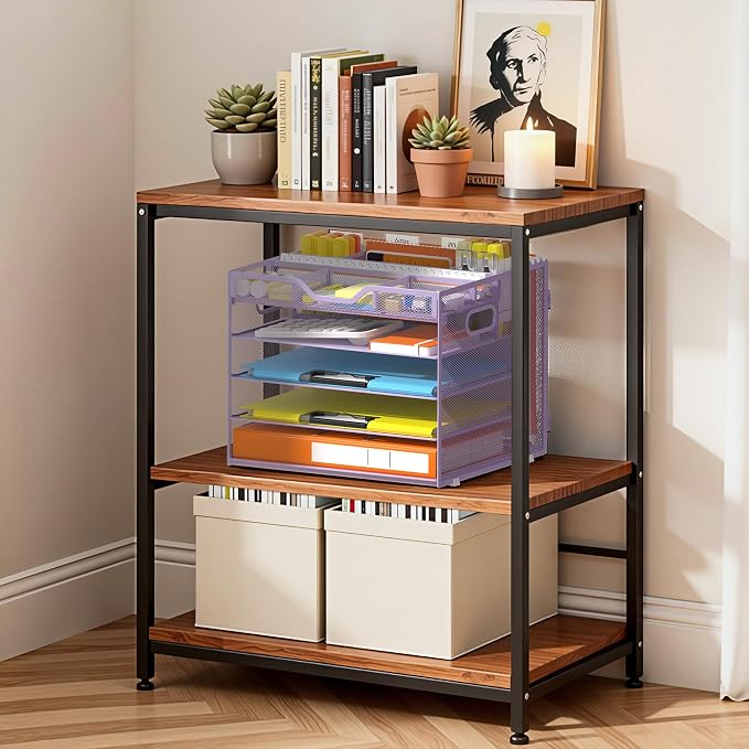 Docnest 5 Tier Desk Organizer with Hanging File Folder Holder&Tray, Purple | Features 3 detachable pen holders and 4 removable dividers.Versatile mesh desktop storage for mail, document,office supplie