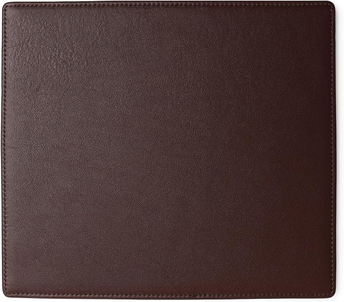 Leatherology Brown Classic Leather Mouse Pad – Full-Grain Leather Desk Pad with Microsuede Bottom – Ergonomic, Durable & Stylish Workspace Accessory