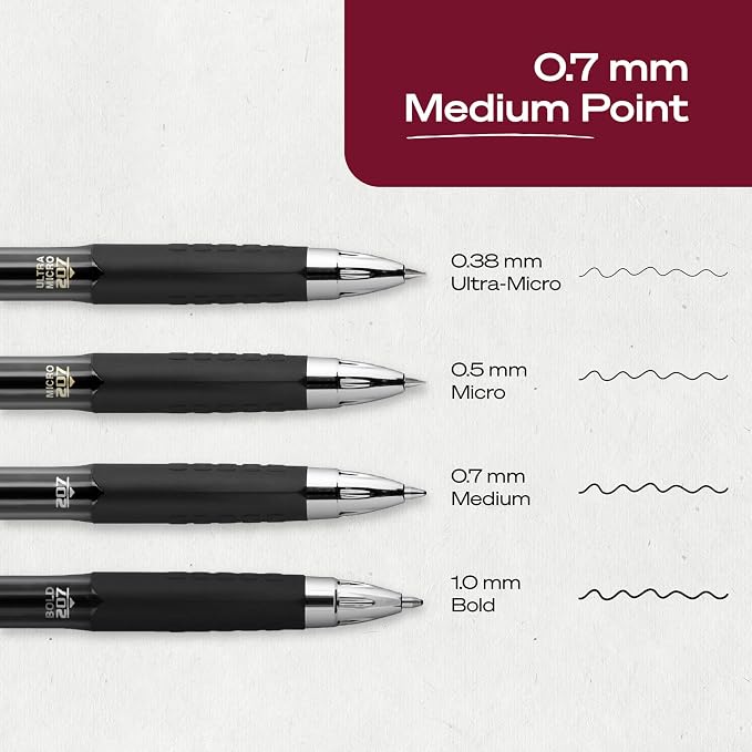 uniball™ 207 Gel Pens, Assorted Ink, 0.7mm Medium Point, Retractable, 4 Count, Smooth Writing, Fraud-Resistant, uni Super Ink™