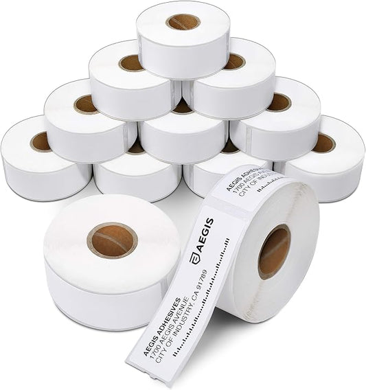 Replacement for DYMO 30252 (12 Rolls, 4200 Labels) 1 1/8" X 3 1/2" | Direct Thermal Address Labels - Compatible With LabelWriter 450, 450 Turbo, 4XL Printers (NOT 550, 5XL) - Aegis Adhesives