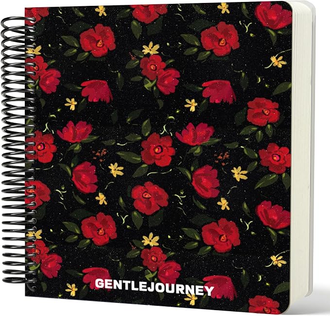 Hardcover Sketchbook,7.2"x8.3"Spiral Bound Drawing Pad, Noir Scarlet Flower | 150gsm(92lb)Acid-Free Thick Paper,Blank Art Journal for Adults,Artists&Beginners,Ideal for Sketching,Doodling and Mixed Media
