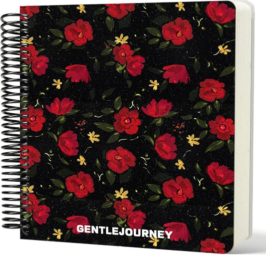 Hardcover Sketchbook,7.2"x8.3"Spiral Bound Drawing Pad, Noir Scarlet Flower | 150gsm(92lb)Acid-Free Thick Paper,Blank Art Journal for Adults,Artists&Beginners,Ideal for Sketching,Doodling and Mixed Media