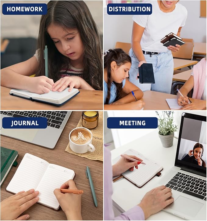 3 Pack Pocket Journaling Notebooks, A6 Small Notebook Total 360 Pages Journaling Notebooks For Note Taking Journals For Writing Mini Note Pads With Pen Holder 100 GSM Thick Paper( Brown,Blue,Black)