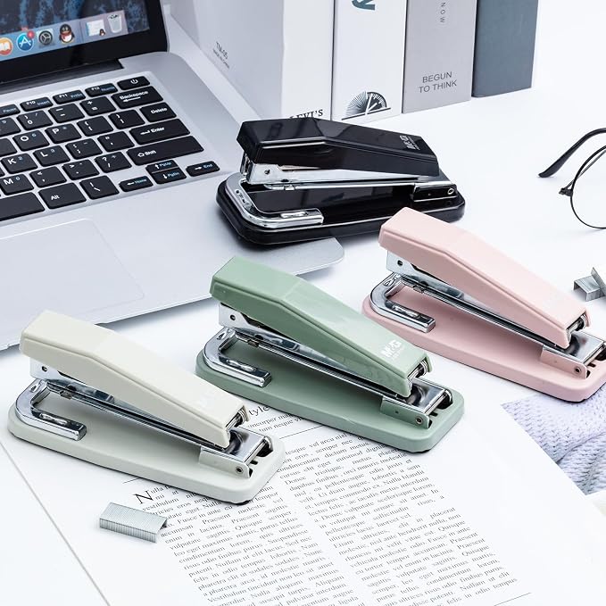 M&G Desktop Stapler Swing-Arm Stapler with 50 Sheet Capacity, 180 Rotation Design, Swivel Stapler with 1000 Staples for Booklet Binding, Durable Staplers for Office School Home (Black)