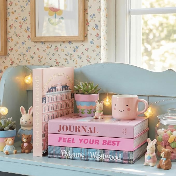 PROBENEX 4 Pcs Decorative Books | Faux Velvet Coffee Table & Shelf Decor | Rich Moody Look for Living Room, Office and Entryway - Not Real, Tool-Free 2-Min Setup
