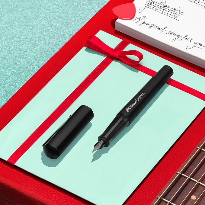 Faber-Castell HEXO Fountain Pen, Matte Black for Creative Writing