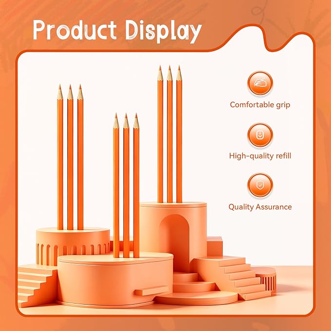 12 Piece Orange Colored Pencils Set with Sharpener, Pre-Sharpened Professional Wooden Art Pencils for Artists Drawing and Sketching, Premium Colored Tone Supplies Delivering Detailed Painting(Orange)
