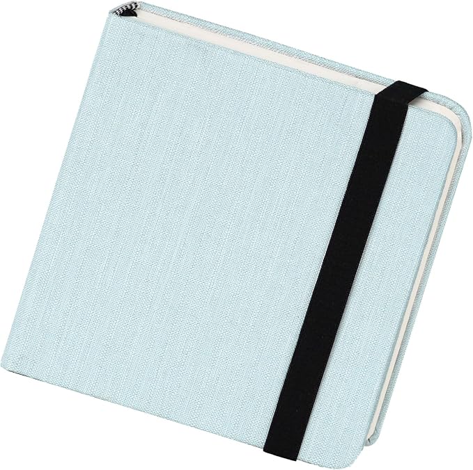 Funto Hot Press Watercolor Journal, 4.7”x4.7”, 24 Sheets 100% Cotton Smooth Paper 300gsm/140lb, Acid-Free Sketchbook for Detailed Art & Illustration (Light Blue)