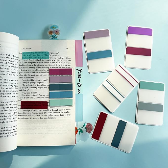 ELII 500 PCS Sticky Index Tabs 2 Inch Book Tabs,Page Markers File Tabs | Self Adhesive, Labels for Pages Notebooks,Repositionable, Tape Flags, Binders,File Folders,Smooth Writing,Safety Material