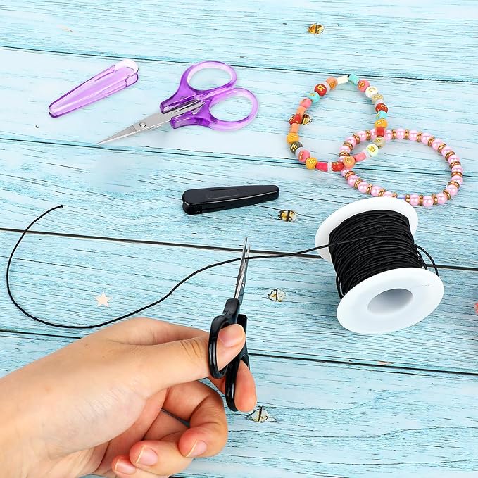 3Pcs Small Craft Scissors Sharpest Precise Stainless Steel Cutting Scissor All Purpose Craft Scissors with Protective Cover for Paper Cutting Sewing Crafting Cross Stitch Crochet(Pink Purple Black)