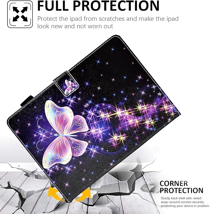DTangLsm for Amazon Kindle Fire HD 10 Case & Fire HD 10 Plus Case,Butterfly | (13th/11th Generation 2023/2021 Release) 10.1" Slim Folding Stand Folio Cover for Fire HD 10 11th/13th Case, Auto Wake/Sleep