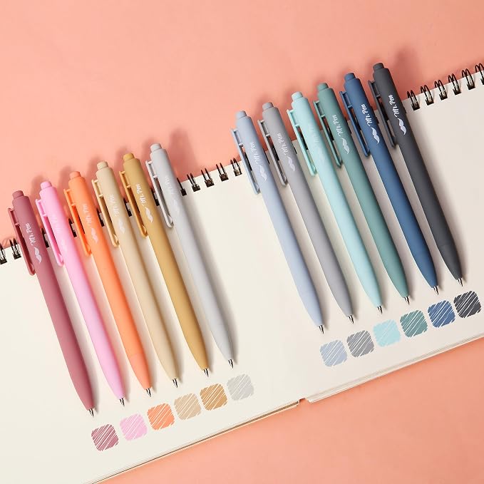 Mr. Pen- Retractable Gel Pens, 12 Pack, Assorted Color Ink | Fine Point 0.5 mm, Fast Dry, Smooth Writing, Cute Gel Ink Pens for Drawing, Writing Planner and School Supplies