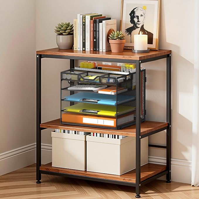 Docnest 5 Tier Desk Organizer with Hanging File Folder Holder&Tray, Black | Features 3 detachable pen holders and 4 removable dividers.Versatile mesh desktop storage for mail, document,office supplie
