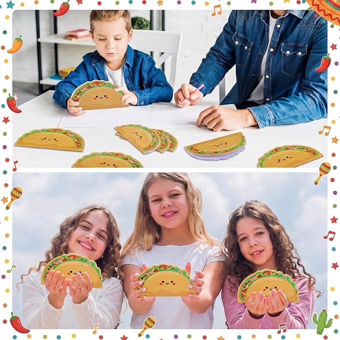 Eaasty 36 Pcs Happy Taco Shaped Notepads Bulk Positive Mini Taco Gifts Mexican Fiesta Party Favor Small Support Notebooks Gift for Employee Appreciation Coworker Nurse Teacher