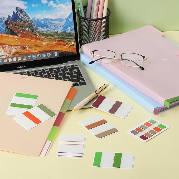 Mr. Pen- Sticky Index Tabs, 500 Pcs, 21 Sets, Colorful | Writable Colored Pages Markers Labels for Reading Notes, Books, Binders, Notebook, Folders and Classify Files