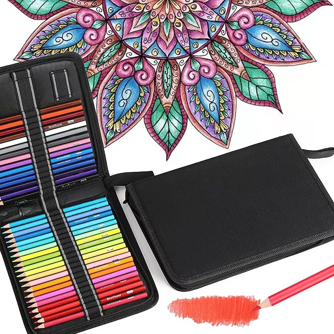 Orange Yellow Colored Pencils,Oil Based Wooden Colored Pencil Set for Adults Coloring Books Drawing Sketching Art Supplies 24 Color