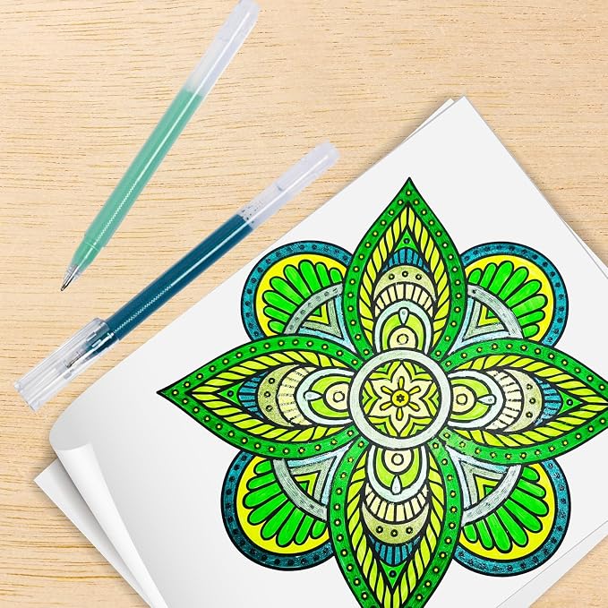 Green Gel Pens Set,24 Colored Gel Pens Glitter Metallic Pastel Morandi Neon Color Gel Pen More Ink Colored Gel Pens for Drawing, Doodling, Scrapbook, Journaling