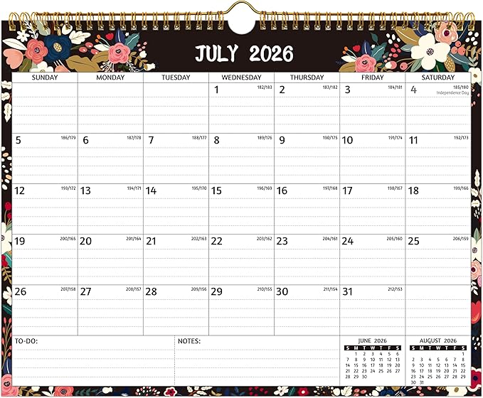 Wall Calendar 2026-2028 – 2 Year Calendar 2026-2028, Jul 2026 – Jun 2028, 14.57 x 11.42 In, 2026 Calendar 24 Months, Monthly Calendar 2026, with Ruled Blocks, Thick Paper, Holidays, To-do List ＆ Notes