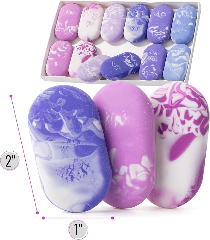 Mr. Pen- Marble Pencil Erasers, 12 Pack, 1" x 2" | Soft Rubber Marble Pencil Erasers for School, Office, Art Sketching, Homework, Exams, Clean Smudge-Free Correction