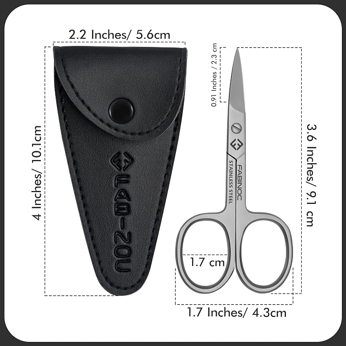 Straight Nail Scissors for Men & Women – German Quality Stainless Steel – Small Manicure Pedicure Scissors for Fingernail, Toe Nail, Eyebrows & Mustache