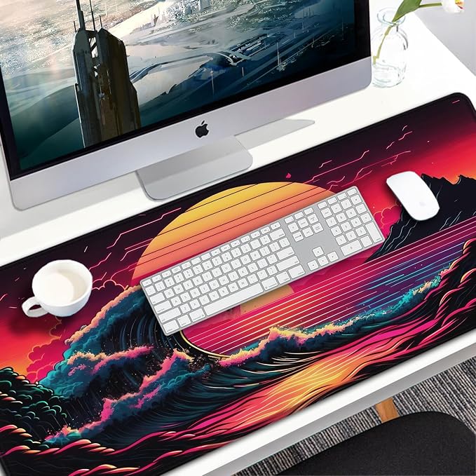 Mouse Pad, 31.5x15.7 inch Large Extended Computer Keyboard Mouse Mat, Water Resist Non-Slip Mousepad Rubber Base Long XXL Gaming Mouse Pad for Work & Gaming, Office & Home