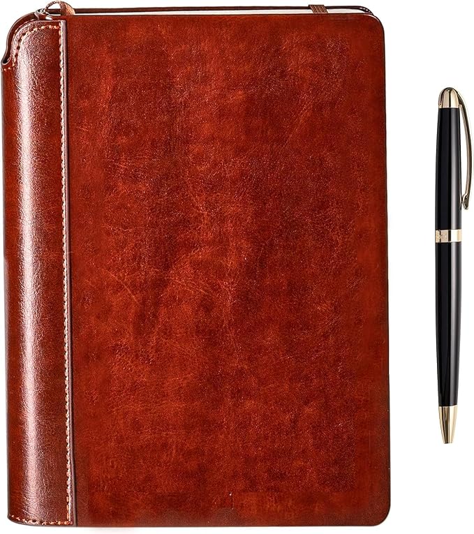 SETTINI® Lined Journal - Classic Journal for Writing Gift Set - Hardcover Vegan Leather, Includes Luxury Pen in a Unique Pen Holder, 192 Pages, A5, Birthday Gift, Journal for Men