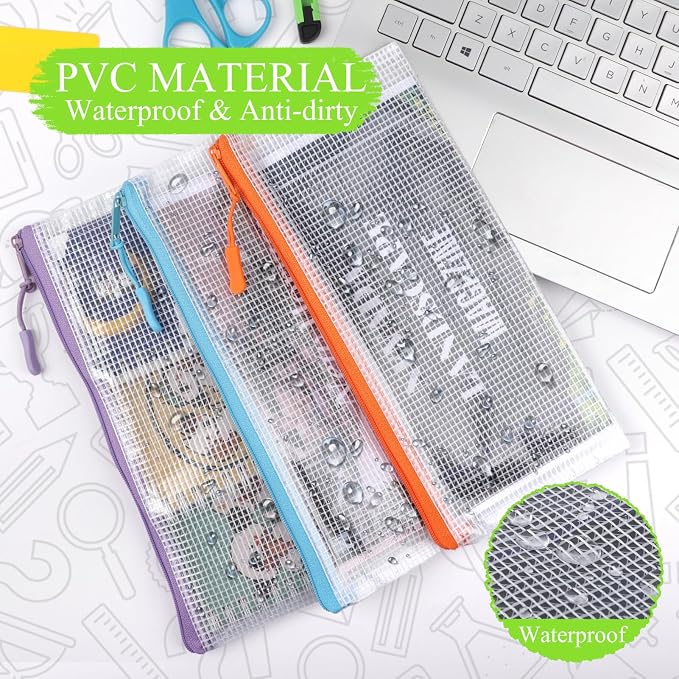 YOPCDJ 48 Pack Mesh Zipper Pouch Bags - Small, Clear Pencil Pouch Bulk, Travel Storage