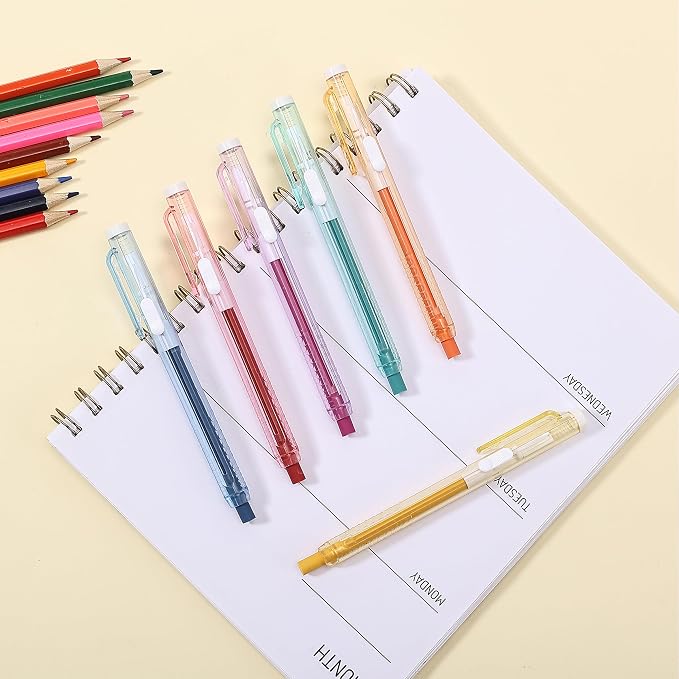 Mr. Pen- Retractable Mechanical Eraser Pens, 6 Pack, Vintage Colors | Latex-Free Precision Pencil Erasers for Artists, Students, Drawing, Sketching & Drafting