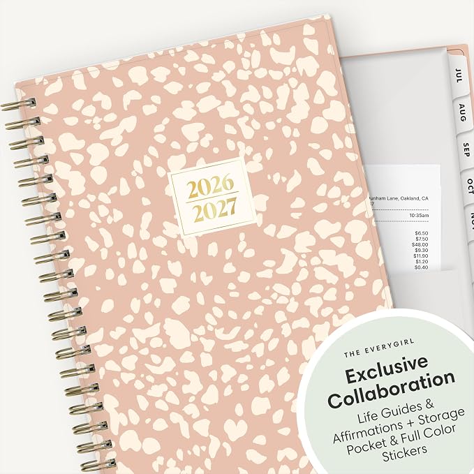 Blue Sky 2026-2027 Weekly & Monthly Academic Planner, 5"x8", Bengala | July 2026 - June 2027, Flexible Cover, Wirebound, Laminated Tabs, Storage Pocket, Stickers, Academic Year, The Everygirl