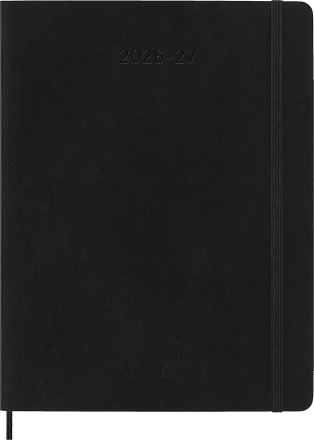 Moleskine 2026-27 18-Month Weekly Planner, XL, Black, Softcover | July 2026-December 2027 XL (7.5" x 9.75") 208-page weekly planner with weekly spreads, ruled notes pages, and stickers.