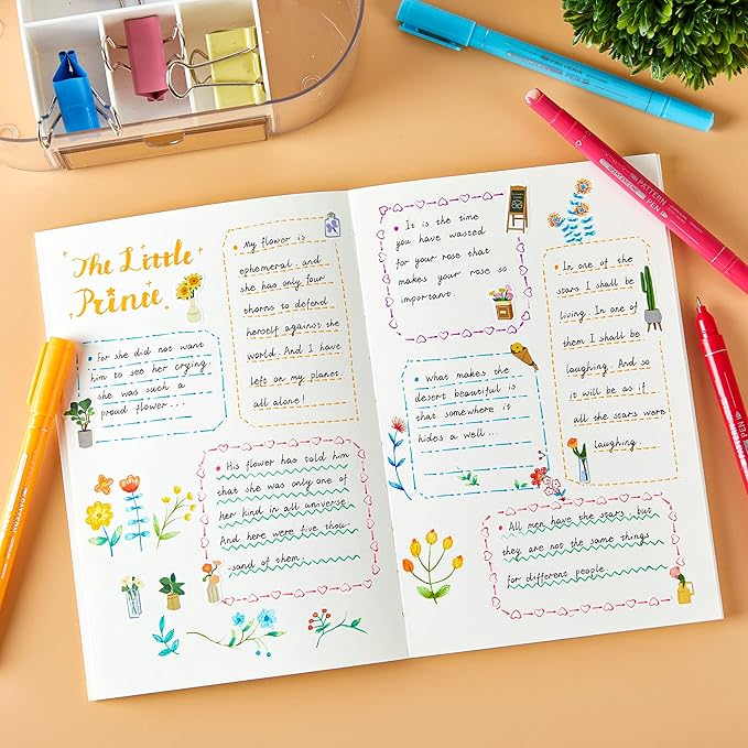 15 Colors Curve Highlighter Pens Set, 15 Different Shapes Dual Tip Markers, Cool Pens for Journal Planner Scrapbook Office Supplies